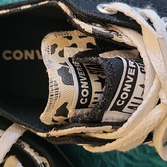 Converse black cheetah/leopard print size EUR32/Juniors 1 - Picture 6 of 7